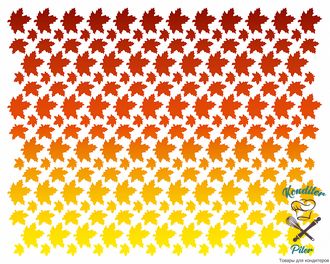 Вафельные Осеннние листья цветные, 49 шт