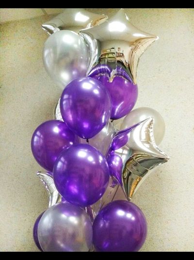 Набор шаров с гелием &quot;Фиолетовое серебро&quot;