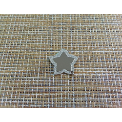 Подвеска кулон звездочка со стразами 28x28x2 мм серебристый