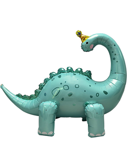 Шар 3D (47''/119 см) Фигура, Динозавр Бронтозавр в колпачке