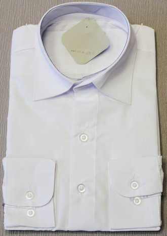 Сорочка (80% ХБ) однотонная длин. рукав (т.голубой) 116-164