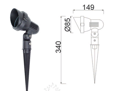 Светильник ландшафтный на колышке  H635