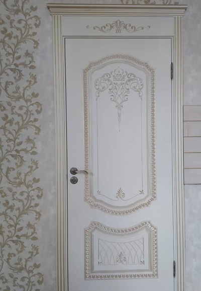 СОЛО NEW В3. СЛОНОВАЯ КОСТЬ/ ПАТИНА БЕЛОЕ ЗОЛОТО. ПОЛОТНО ГЛУХОЕ