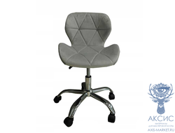 Стул Ракушка хром колеса, темно-серый