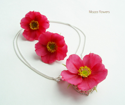 Комплект "Ярко-розовый шиповник".