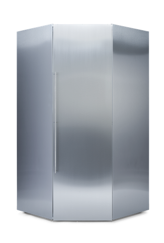 Встраиваемый угловой холодильник с дверью из нержавеющей стали купить в Ялте