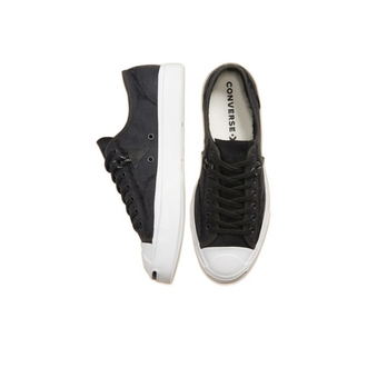 Кеды Converse Jack Purcell Faux Fur Lined leather кожаные черные низкие