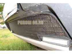 Защита радиатора Renault Duster 2011-2015 с вырезом под ДХО black