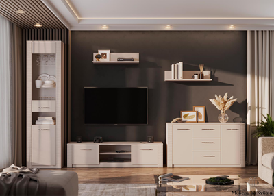 Калипсо Шкаф-пенал со стеклом Меланж