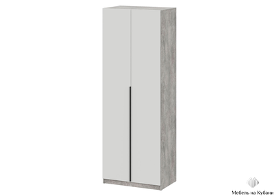 ШК 5 800 шкаф двустворчатый распашной Цемент светлый/Белый шагрень