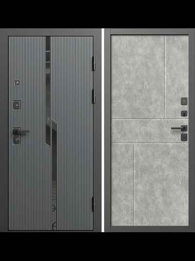 Дверь входная ПРАЙМ с панелью Горизонт бетон светлый