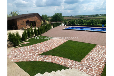 Терраса ДПК вокруг бассейна