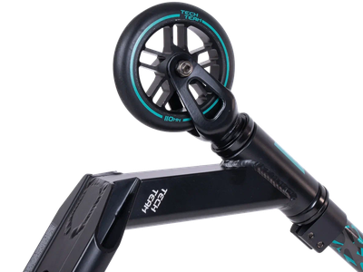 “Трюковой самокат Tech Team Duker 1.0 в голубом цвете.”