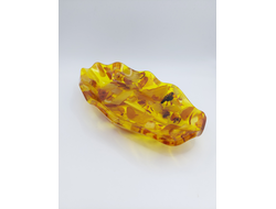 Тарелка овал со срезом янтаря