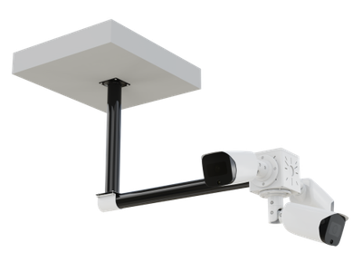 Комплект 4: BOXFORCAM Коробка на выносе от потолка 50 и 100 см. для монтажа видеокамер и элементов безопасности. (коробка чёрная/белая)