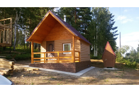 СНТ Русские берёзы 2 (баня из бруса, обшитая металлическим блок-хаусом + уборная)