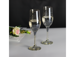 Бокал для шампанского "графит-снег"