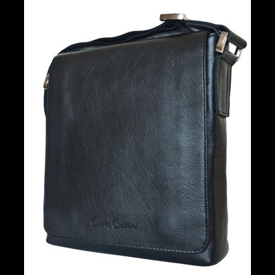 Кожаная мужская сумка Vallecorsa black (арт. 5044-01)