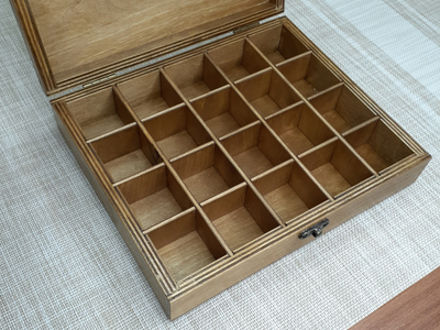 Коробка 20 ячеек, для коллекции камней, цвет "Мокко" (24*20*5 см, 650 г) №24324