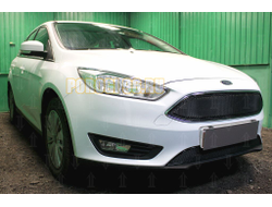 Защита радиатора Ford Focus III (рестайлинг) 2014- black низ PREMIUM