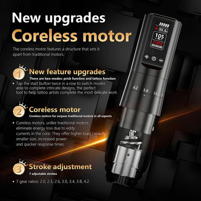 Беспроводная тату машинка BRONC V77 Strokes 2.0 - 4.2mm X 2Power Black