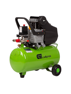 Компрессор воздушный КК-1500/24, 1.5 кВт, 198 л/мин, 24 л, прямой привод, масляный Сибртех