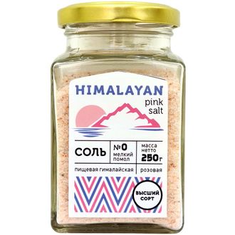 Розовая соль мелкого помола, 250г (Himalayan)