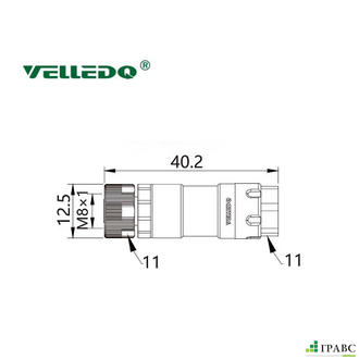 Соединитель клеммный VELLEDQ M8-F04T (розетка)