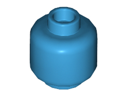 Minifigure, Head Plain - Hollow Stud, Dark Azure (3626c / 6151415)