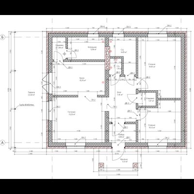 Одноэтажный дом с двумя спальнями 75м² (S94)
