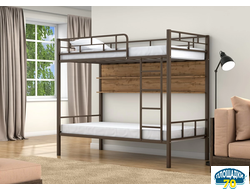 Двухъярусная кровать Валенсия Коричневый полка дуб крафт табак Томск