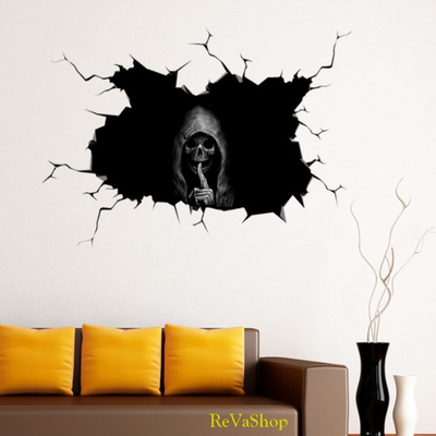 3D наклейка на автомобиль в виде страшного черепа Наклейки на заднее стекло автомобиля Страшная