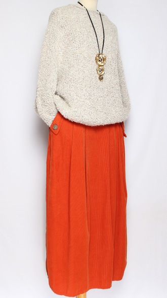 ЮБКА "Вельвет карманы клапаны" терракотовая до р.54