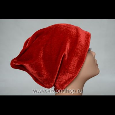 Бархатная шапка бордовая Италия Визио Vizio 6222