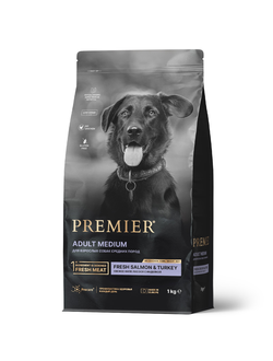 PREMIER (Премьер) сухой корм для собак средних пород, Лосось, индейка 1 кг