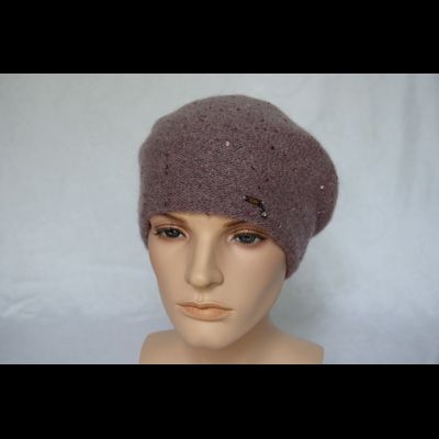 Сиреневый женский берет вязаный Vizio Италия 6943