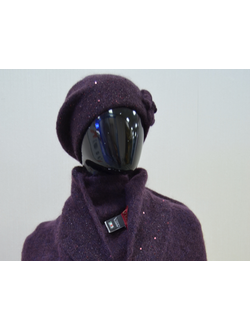 Итальянский шарф платок Vizio Италия Tresor ST сливовый с пайетками