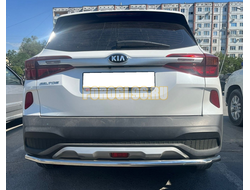 Защита заднего бампера Папа Тюнинг d42 для KIA Seltos 2020-