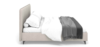 Двуспальная мягкая кровать Ингрид Ривалли (Rivalli), в съемных чехлах, на высоких металлических ножках, под робот-пылесос