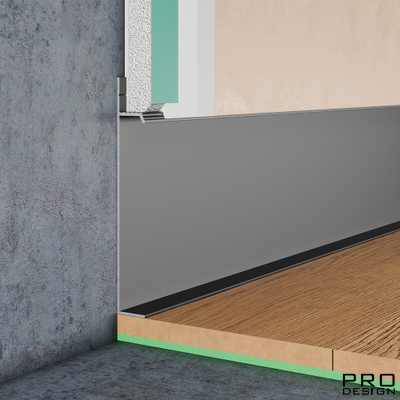 Плинтус скрытого монтажа PRO DESIGN Universal 235 не анодированный