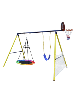 Комплекс уличный игровой с воротами UNIX Kids 4 в 1 Yellow