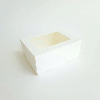 Коробка кондитерская с окном (белая), 100*80*35мм