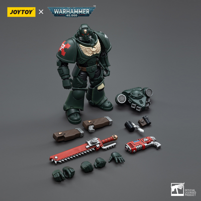 Сержант-интерцессор Темных Ангелов (Warhammer 40k) - КОЛЛЕКЦИОННАЯ ФИГУРКА 1/18 Dark Angels Intercessors Sergeant Caslan (JT4966) - JOYTOY