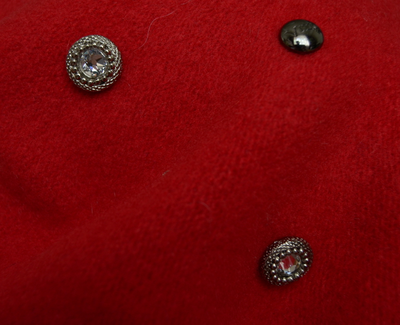 Фетровый красный берет со стразами Сваровски фото