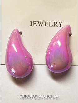 Модель : Б-149. Серьги  капля розовые