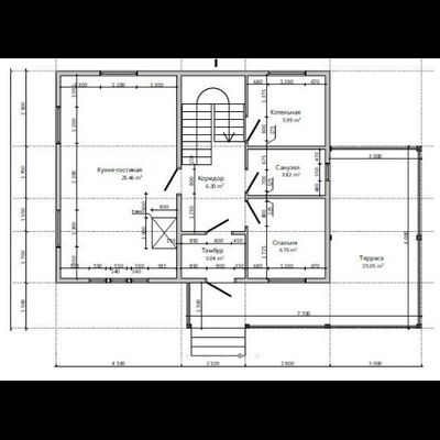 Двухэтажный каркасный дом с пятью спальнями 121м² (SK52)