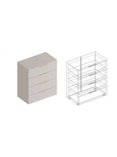 Тефия комод с 4 ящиками 800х450х930 Тефия / Софт Сантьяго