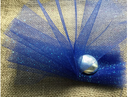 Фатин с блестками, цвет-синий, длина 1 м, ширина 15 см