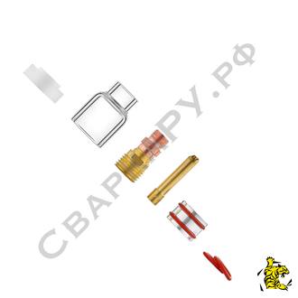 Набор газовой линзы горелки TIG ПТК Crystal 2 ф2.4мм сопло прозрачное ф12х30мм для TIG-17,18,26