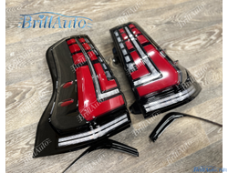 Стопы Toyota Land Cruiser Prado 150 2009-2024 с анимацией красно-черные